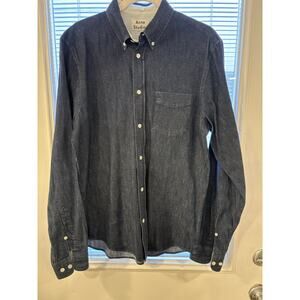 Acne Studios Isherwood Long Sleeve Classic Fit Dark Blue Denim Men's Size 48 M